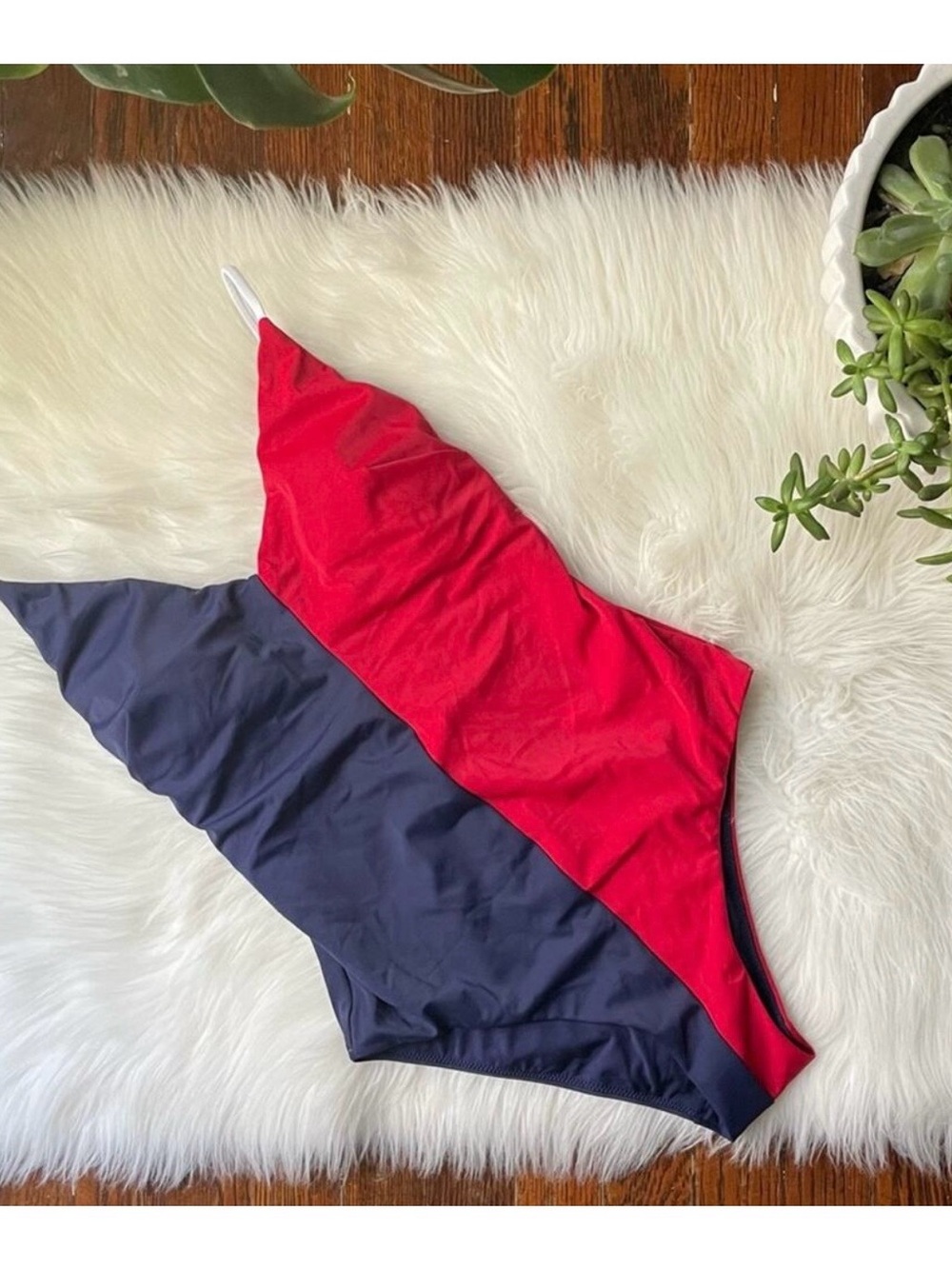 Butter Mom One Piece Swimsuit Red White & Blue NWT 4-6